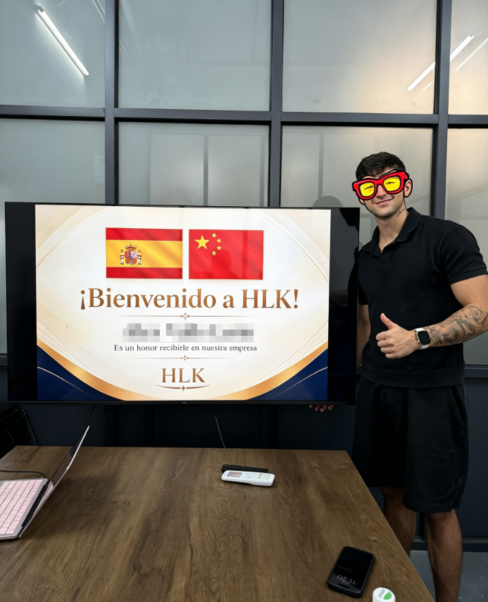 Mr. A, founder of a Spanish nasal-strip brand, welcomed at HLK's office.